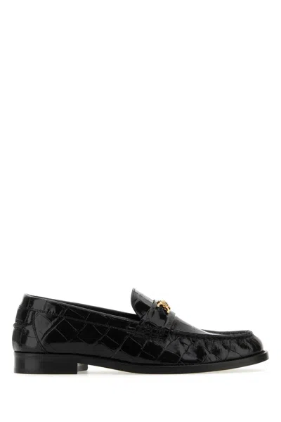 Versace Medusa 95 Embossed Slip-on Loafers In Black
