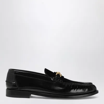 Versace Black Leather Medusa 95 Loafers