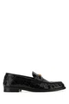 VERSACE BLACK LEATHER MEDUSA 95 LOAFERS