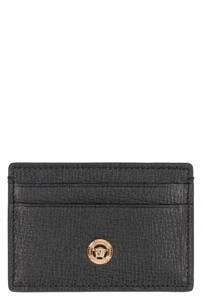 Versace Black Leather Medusa Biggie Card Holder