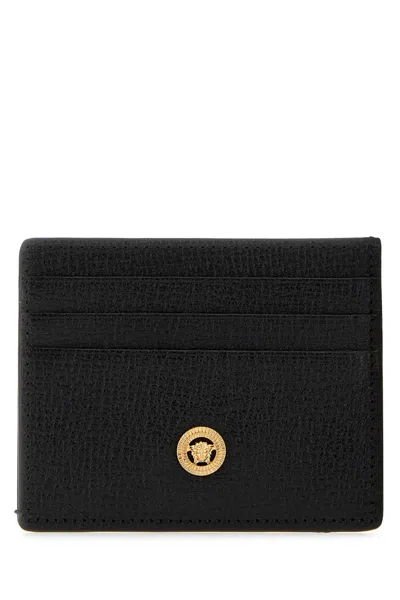 Versace Black Leather Medusa Biggie Card Holder