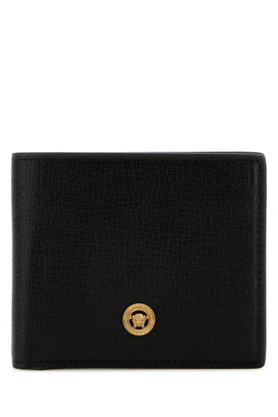 Versace Black Leather Medusa Biggie Wallet