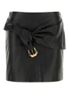 Versace Minigonna In Pelle Nera  Donna
