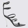 VERSACE BLACK LEATHER PIN POINT SANDALS