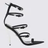 Versace Pin-points Sandals In Blackpalladium