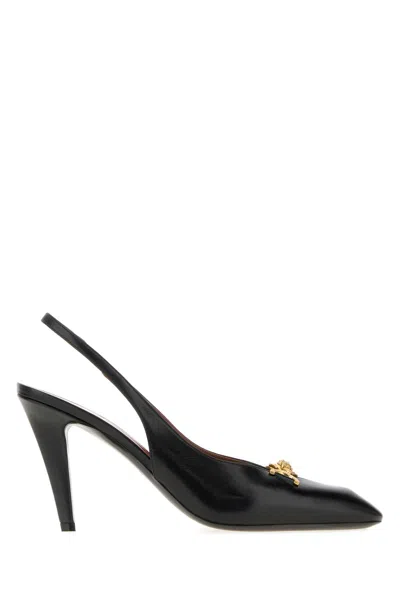 Versace Black Leather Pumps