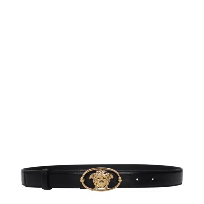 Versace Black Leather Regular Belt
