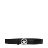 Versace Black Leather Regular Belt In Black