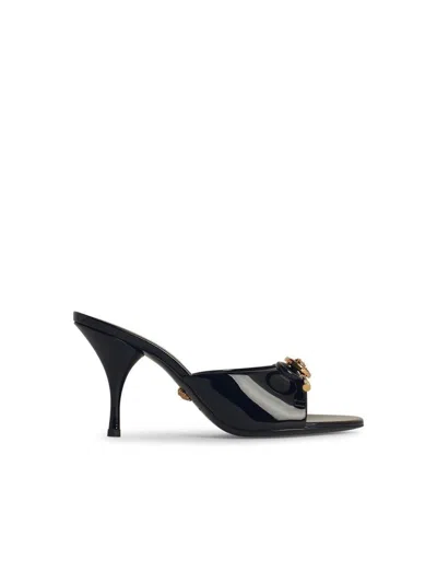 Versace Black Leather Sandals