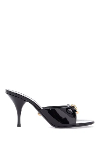 VERSACE BLACK LEATHER SANDALS
