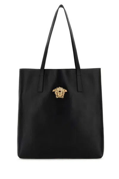 Versace Black Leather Shopping Bag