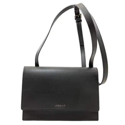 Pre-owned Versace Black Leather Shoulder Bag ()