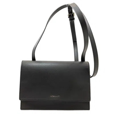 Pre-owned Versace Black Leather Shoulder Bag ()