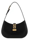 Versace Greca Goddess Leather Shoulder Bag In Blackgold