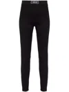Versace Leggings With Logo In Black