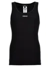 Versace Black Logo Tank Top In Black