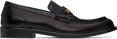 Versace Black Logo Loafers In 1b00v-black-