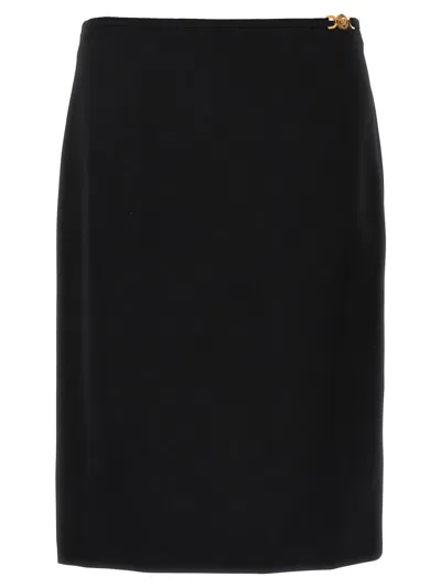 VERSACE BLACK MIDI SKIRT