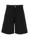 Versace Bermuda In Gabardine Nero Uomo In Black