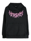 Versace Hooded Sweatshirt With Logo In Black