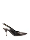 Versace Pointed Slingback Pumps In Black