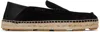 Versace Man Espadrilles Black Size 9 Calfskin In 1b000-black
