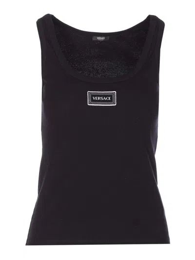 Versace Black Logo Tank Top