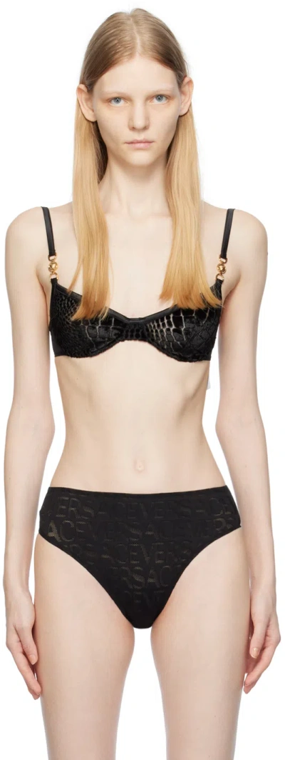 Versace Black Medusa '95 Bra In 1b000-black