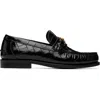 Versace Medusa Croc-effect Leather Loafers In Black