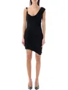 Versace Medusa '95 Draped Mini Dress In Black