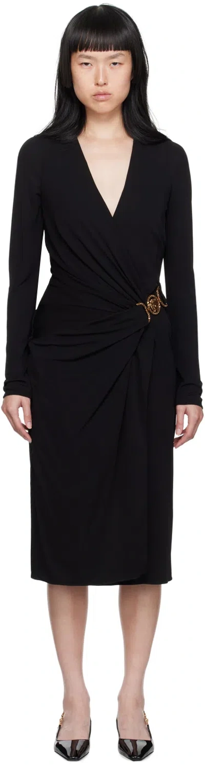 VERSACE BLACK MEDUSA '95 MIDI DRESS