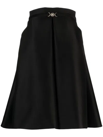 Versace Medusa 95 Minikleid Mit Kellerfalte In Black