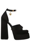 Versace Aevitas 140 Medusa Crystal-embellished Platform Sandals In Black