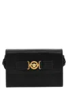 Versace Black Leather Medusa Biggie Crossbody Bag In Black