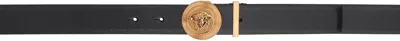 Versace Black Medusa Biggie Leather Belt In 1b00v-black-