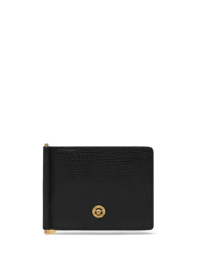 VERSACE BLACK MEDUSA BIGGIE LEATHER WALLET