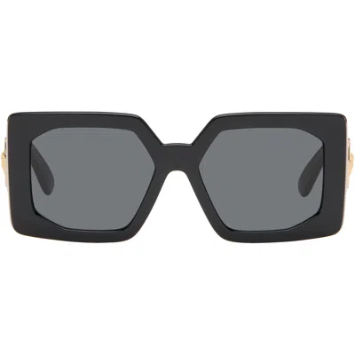 Versace Black Medusa Biggie Maxi Sunglasses In Orange