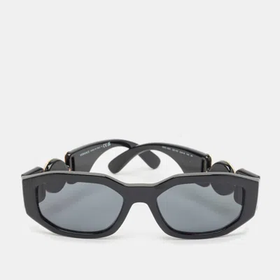 Pre-owned Versace Black Medusa Biggie Mod.4361 Rectangle Sunglasses