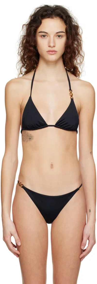 Versace Medusa Triangle Bikini Top In 1b000 Black
