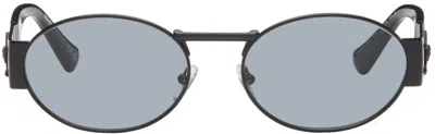 Versace Black Medusa Deco Oval Sunglasses In 1261/1