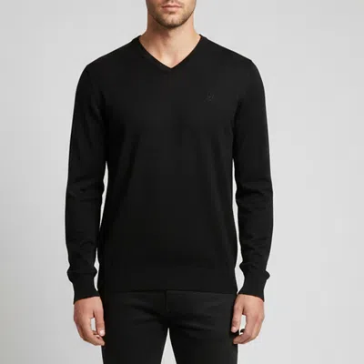 Pre-owned Versace Black Medusa Embroidered Wool Knit Pullover M