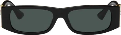 Versace Black Medusa Glam Rectangular Sunglasses In Gb1/87