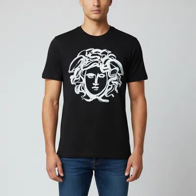 Pre-owned Versace Black Medusa Head Print Jersey Crewneck T-shirt M