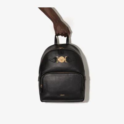 Versace Black Medusa Leather Backpack