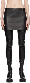 Versace Leather Mini Skirt In 1b000 Black