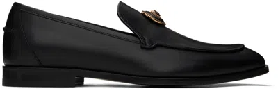 Versace Black Medusa Leather Slippers