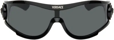 Versace Black Medusa Medallion Shield Sunglasses
