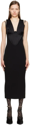 Versace Black Medusa Midi Dress In 1b000 Black
