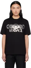 Versace Black T-shirt With Medusa Head Logo Print On The Front In Cotton Man In 2b510-black+print
