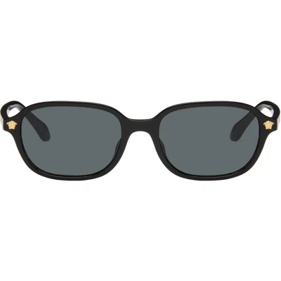 Versace Black Medusa Sunglasses In Green